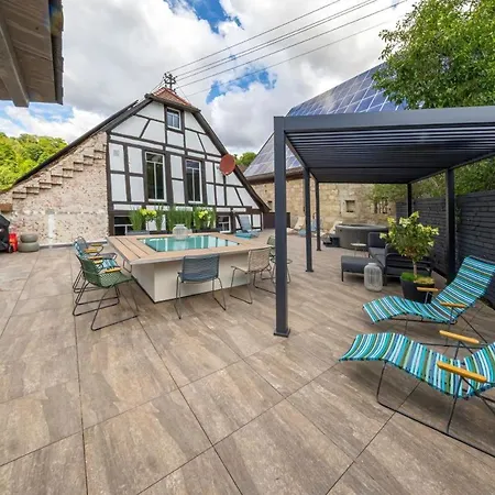 Ferienhaus Bauernidyll Trifft Wohndesign - Whirlpool, Sauna Und Kamin Kirchberg an der Jagst